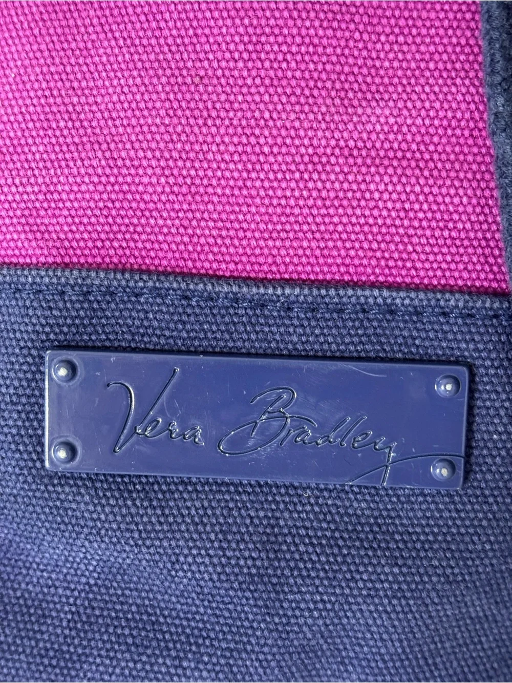 Vera Bradley Navy Blue & Pink Canvas Backpack